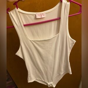 Pink Lily White Sleeveless Top